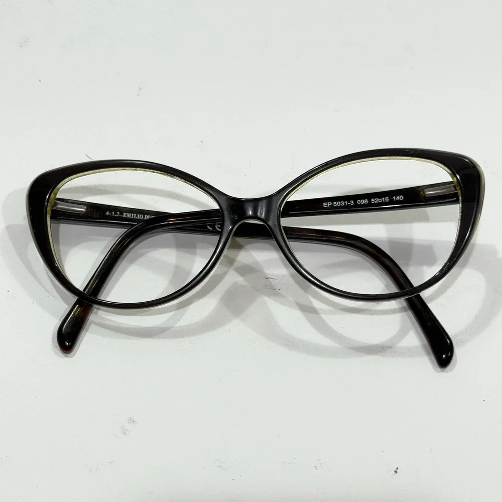 Emilio Pucci EP 5031-3 Cat Eye Black Green Women Eyeglasses Italy FRAMES ONLY